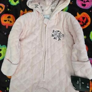 Baby Girls Laura Ashley 3-6 Month Hooded Quilted Coveralls New With Tags